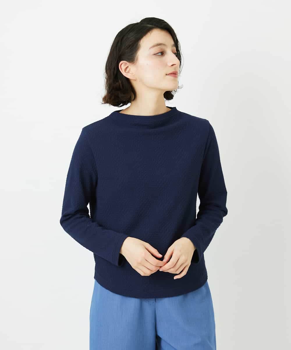 NHKED12160 GIANNI LO GIUDICE(小さいサイズ)(メゾン ドゥ サンク) [日本製]ジャガード織りカットソー ライトイエロー