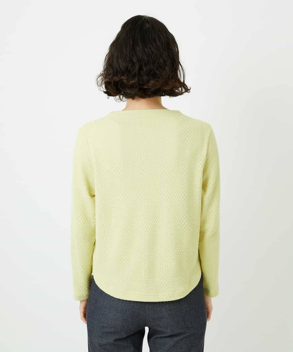 NHKED12160 GIANNI LO GIUDICE(小さいサイズ)(メゾン ドゥ サンク) [日本製]ジャガード織りカットソー ライトイエロー