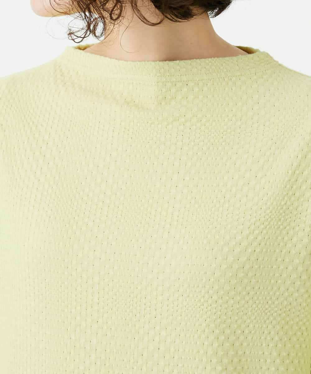 NHKED12160 GIANNI LO GIUDICE(小さいサイズ)(メゾン ドゥ サンク) [日本製]ジャガード織りカットソー ライトイエロー