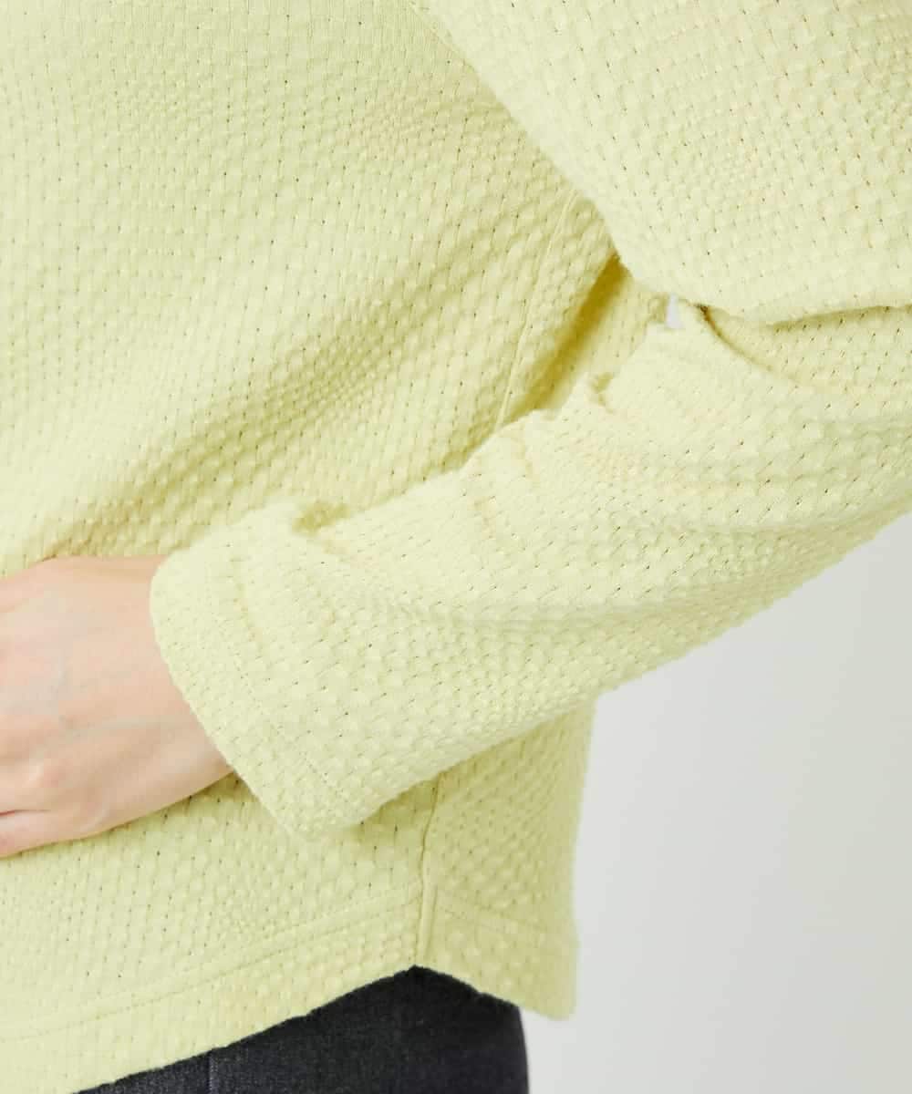 NHKED12160 GIANNI LO GIUDICE(小さいサイズ)(メゾン ドゥ サンク) [日本製]ジャガード織りカットソー ライトイエロー