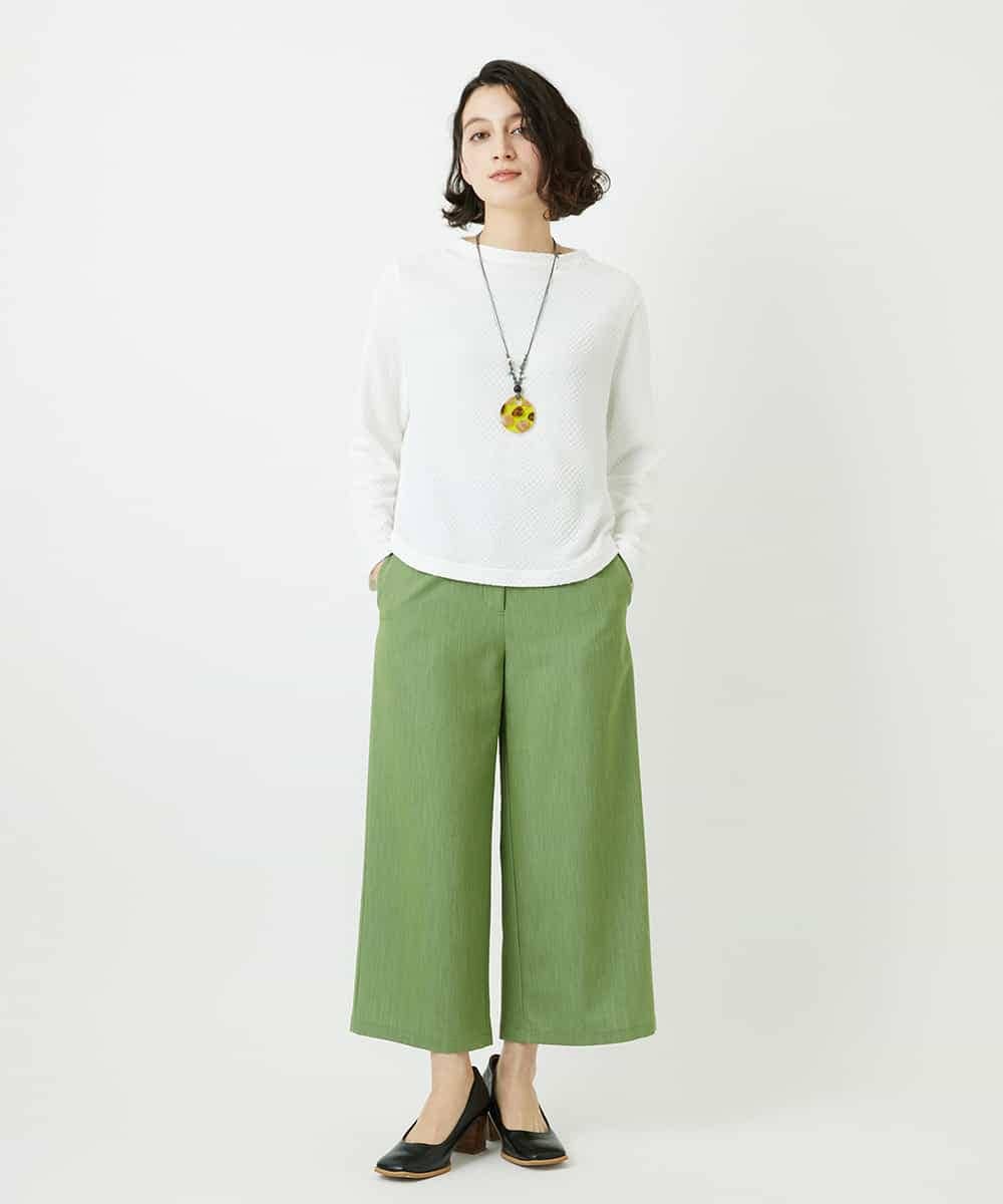 NHKED12160 GIANNI LO GIUDICE(小さいサイズ)(メゾン ドゥ サンク) [日本製]ジャガード織りカットソー ライトイエロー