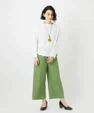 NHKED12160 GIANNI LO GIUDICE(小さいサイズ)(メゾン ドゥ サンク) [日本製]ジャガード織りカットソー ライトイエロー