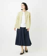 NHKED12160 GIANNI LO GIUDICE(小さいサイズ)(メゾン ドゥ サンク) [日本製]ジャガード織りカットソー ライトイエロー