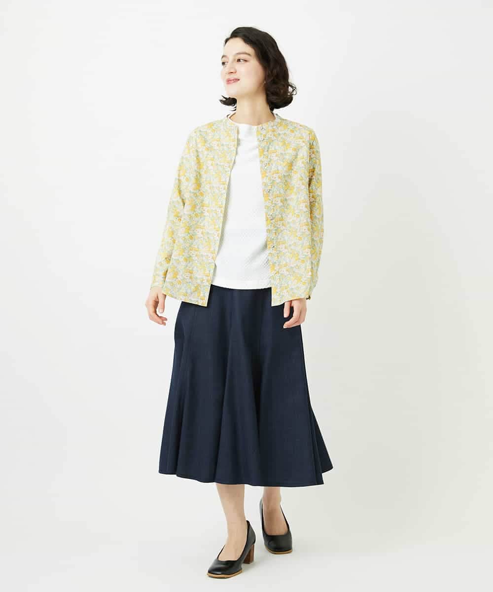 NHKED12160 GIANNI LO GIUDICE(小さいサイズ)(メゾン ドゥ サンク) [日本製]ジャガード織りカットソー ライトイエロー