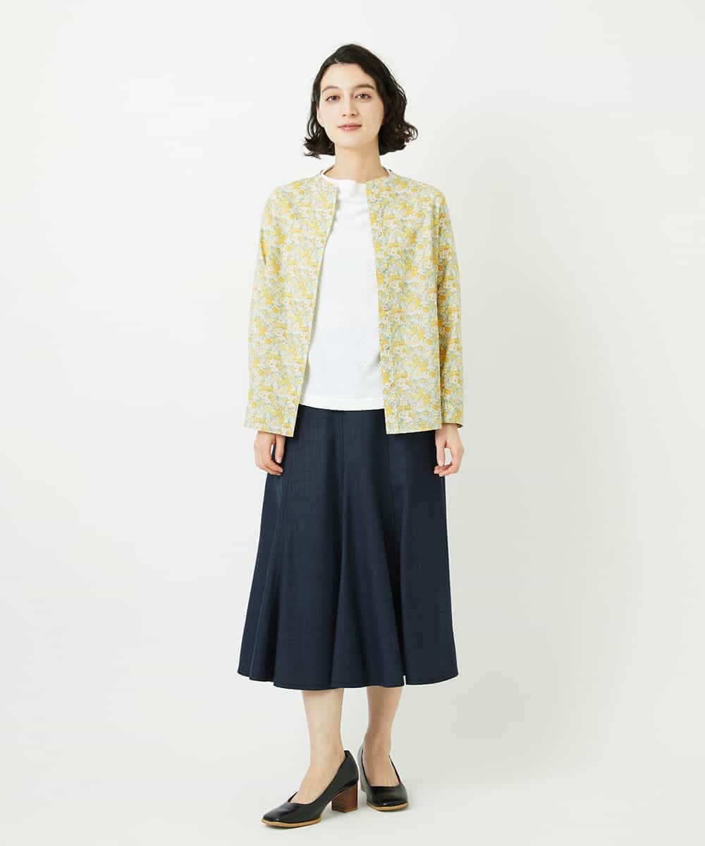 NHKED12160 GIANNI LO GIUDICE(小さいサイズ)(メゾン ドゥ サンク) [日本製]ジャガード織りカットソー ライトイエロー