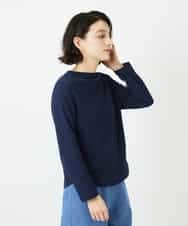 NHKED12160 GIANNI LO GIUDICE(小さいサイズ)(メゾン ドゥ サンク) [日本製]ジャガード織りカットソー ネイビー