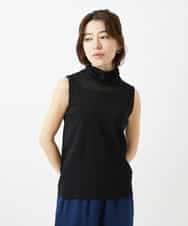 NHKEF82085 GIANNI LO GIUDICE(小さいサイズ)(メゾン ドゥ サンク) [日本製]コットンチュールノースリーブカットソー ライトグレー