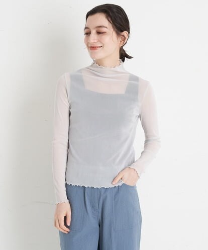 NHKET23090 GIANNI LO GIUDICE(小さいサイズ) [日本製]ナイロンチュールハイネックカットソー