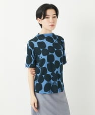 NHKGA26230 GIANNI LO GIUDICE(小さいサイズ)(メゾン ドゥ サンク) [日本製]コットンガーゼフライスドットバタフライカットソー ネイビー×ブルー