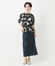 NHKGA26230 GIANNI LO GIUDICE(小さいサイズ)(メゾン ドゥ サンク) [日本製]コットンガーゼフライスドットバタフライカットソー ブラック☓ホワイト