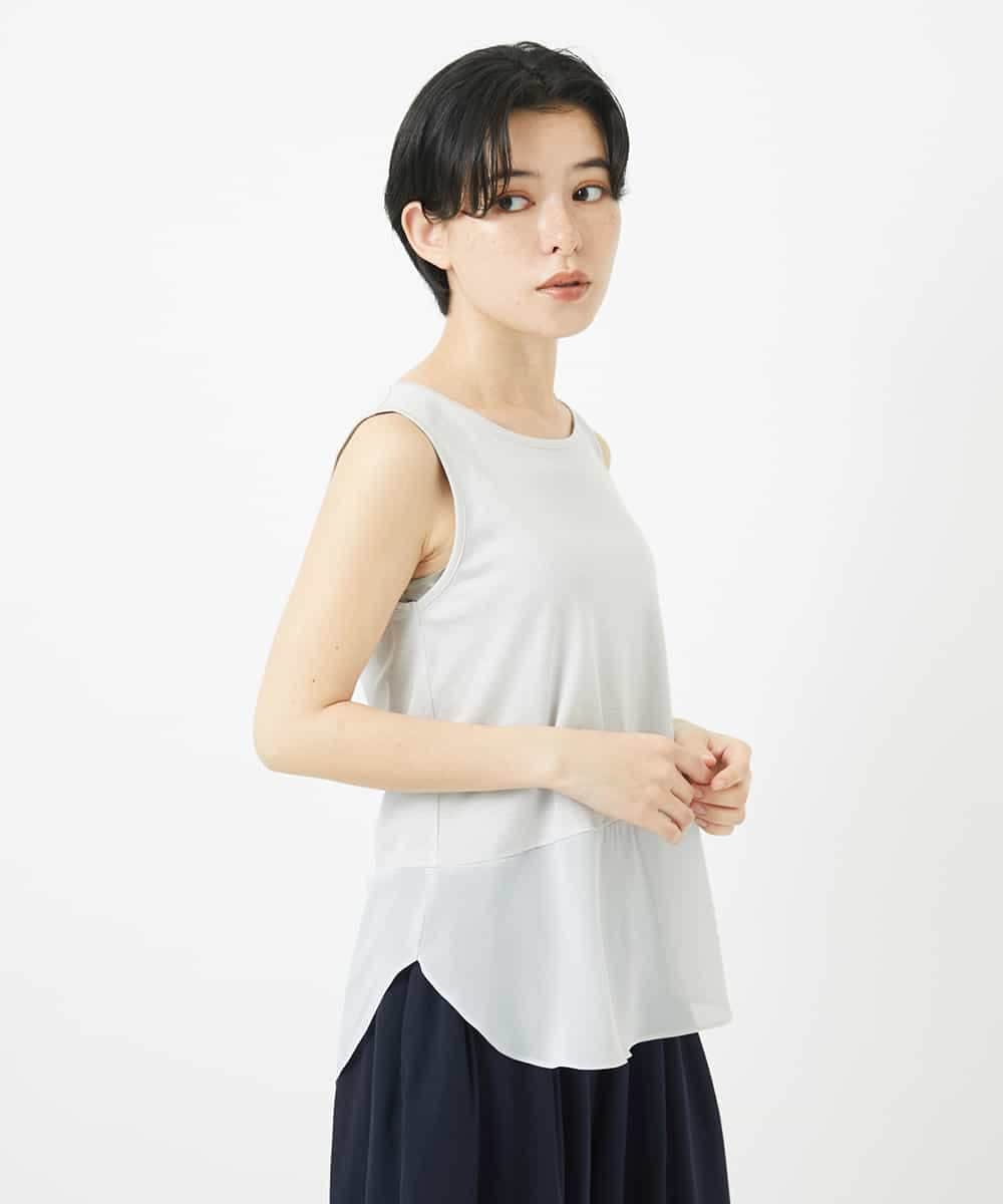 NHKGA27100 GIANNI LO GIUDICE(小さいサイズ)(メゾン ドゥ サンク) [日本製]リヨセルコットンスパイラル天竺タンクトップ ホワイト