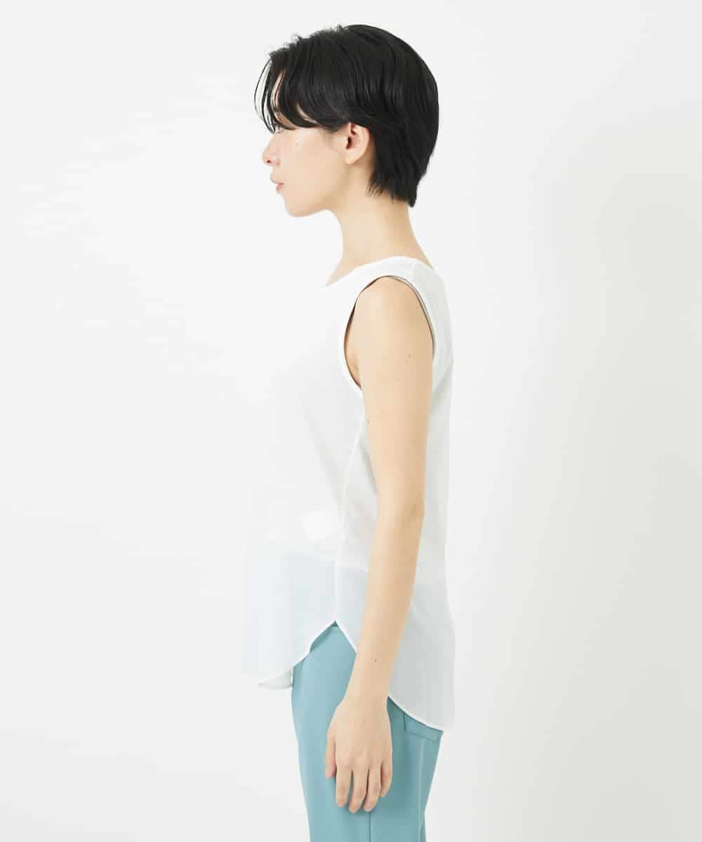 NHKGA27100 GIANNI LO GIUDICE(小さいサイズ)(メゾン ドゥ サンク) [日本製]リヨセルコットンスパイラル天竺タンクトップ ホワイト