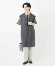 NHKGA31250 GIANNI LO GIUDICE(小さいサイズ)(メゾン ドゥ サンク) [日本製]レースデザインボーダーカットソー ベージュ×ブラック