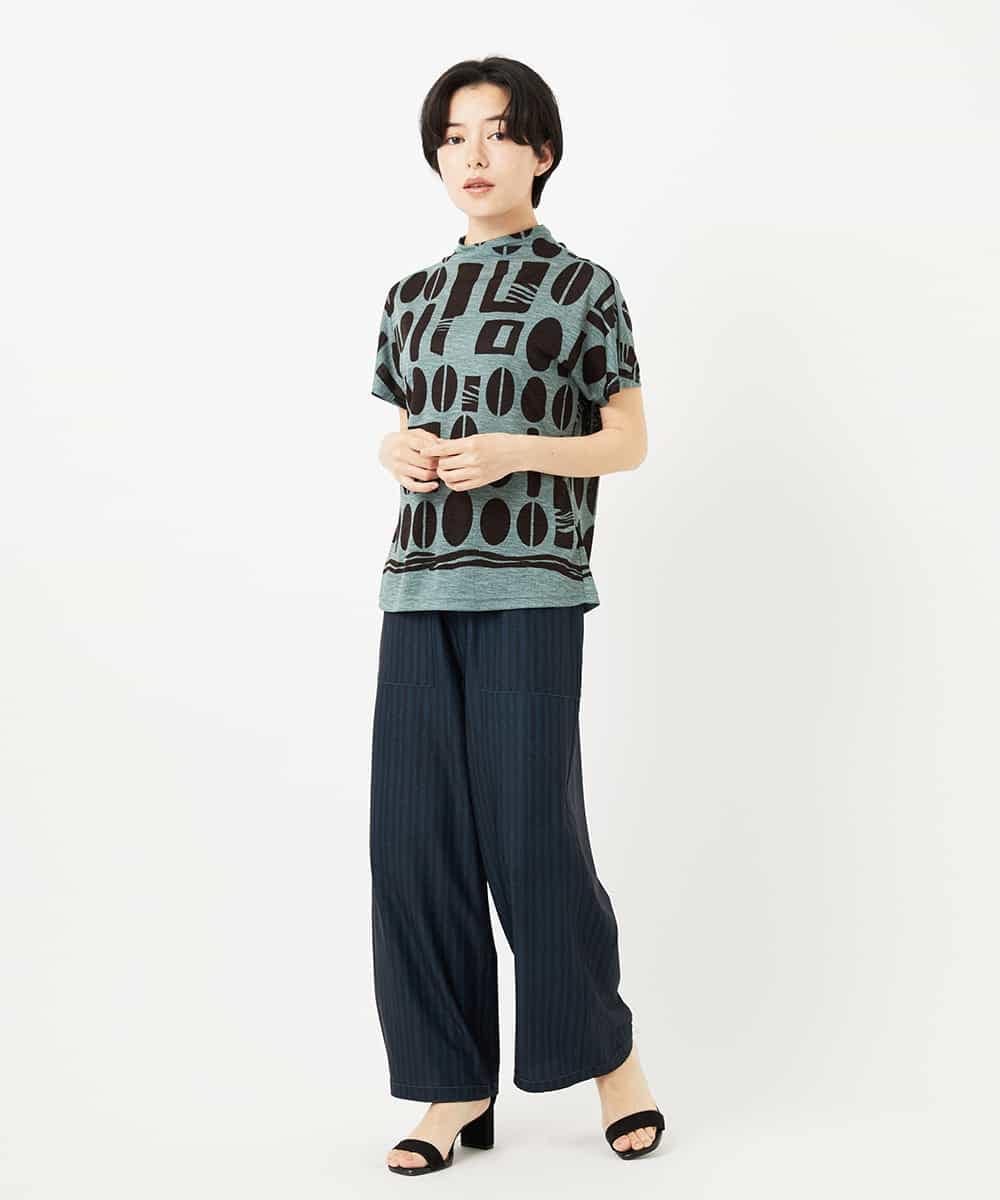 NHKGA50230 GIANNI LO GIUDICE(小さいサイズ)(メゾン ドゥ サンク) [日本製]コーヒービーンズプリントカットソー ベージュ系