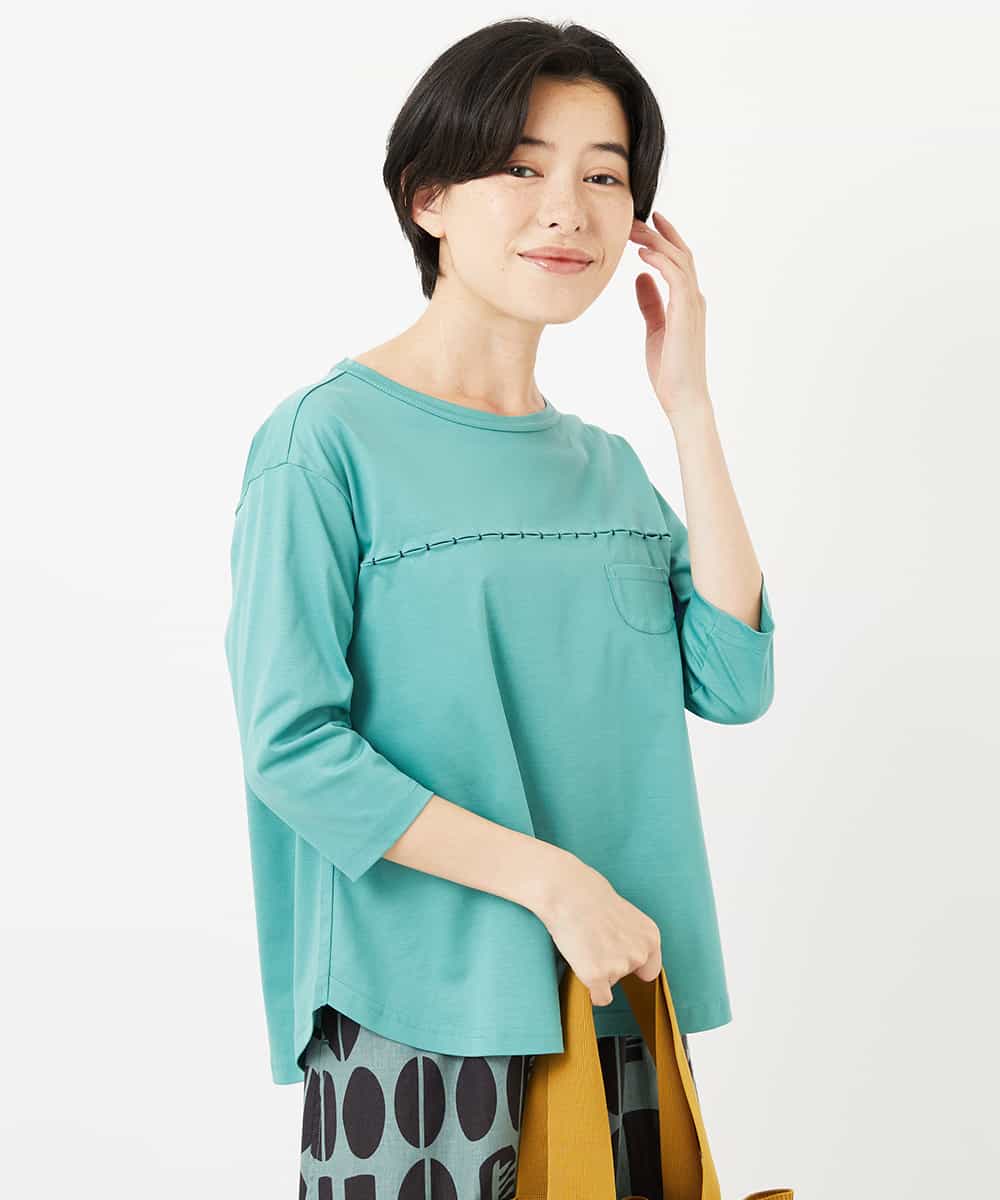 NHKGA52210 GIANNI LO GIUDICE(小さいサイズ)(メゾン ドゥ サンク) アンチスウェットステッチ刺繍カットソー イエロー