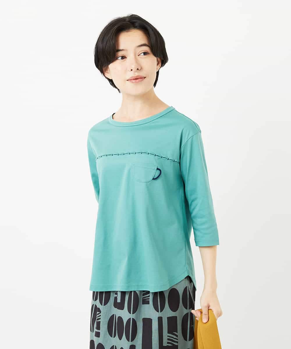 NHKGA52210 GIANNI LO GIUDICE(小さいサイズ)(メゾン ドゥ サンク) アンチスウェットステッチ刺繍カットソー イエロー