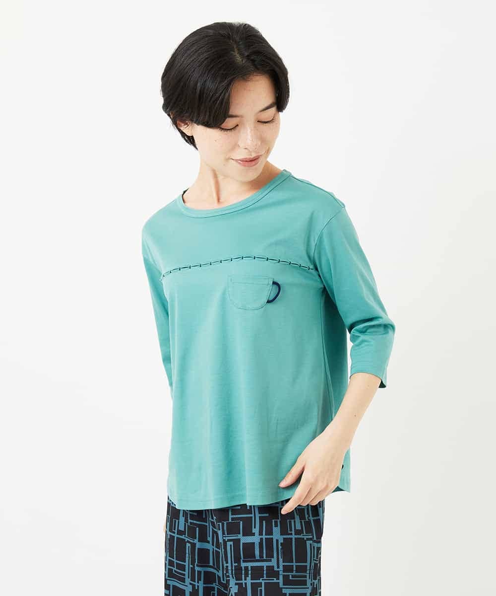 NHKGA52210 GIANNI LO GIUDICE(小さいサイズ)(メゾン ドゥ サンク) アンチスウェットステッチ刺繍カットソー イエロー