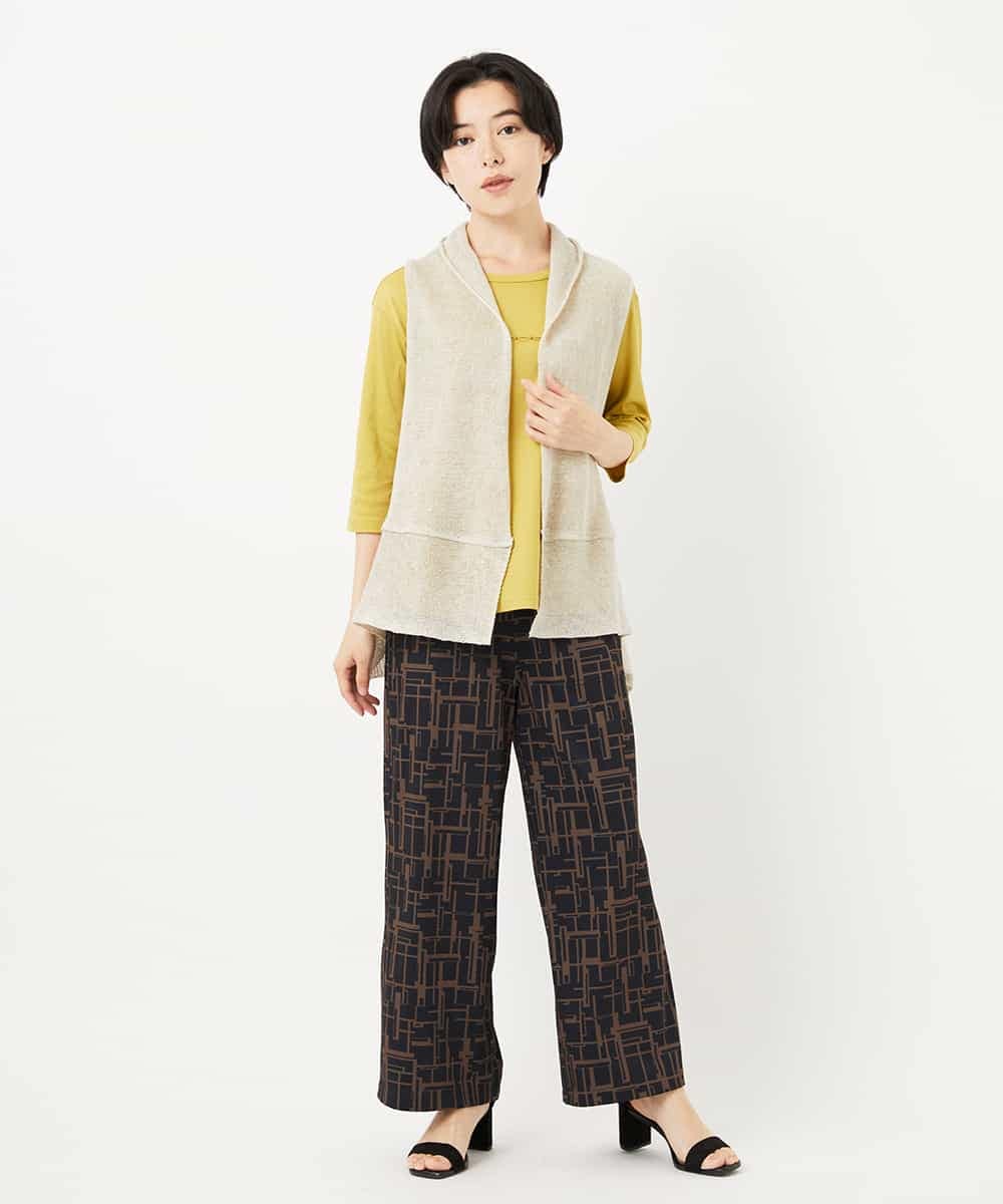 NHKGA52210 GIANNI LO GIUDICE(小さいサイズ)(メゾン ドゥ サンク) アンチスウェットステッチ刺繍カットソー イエロー