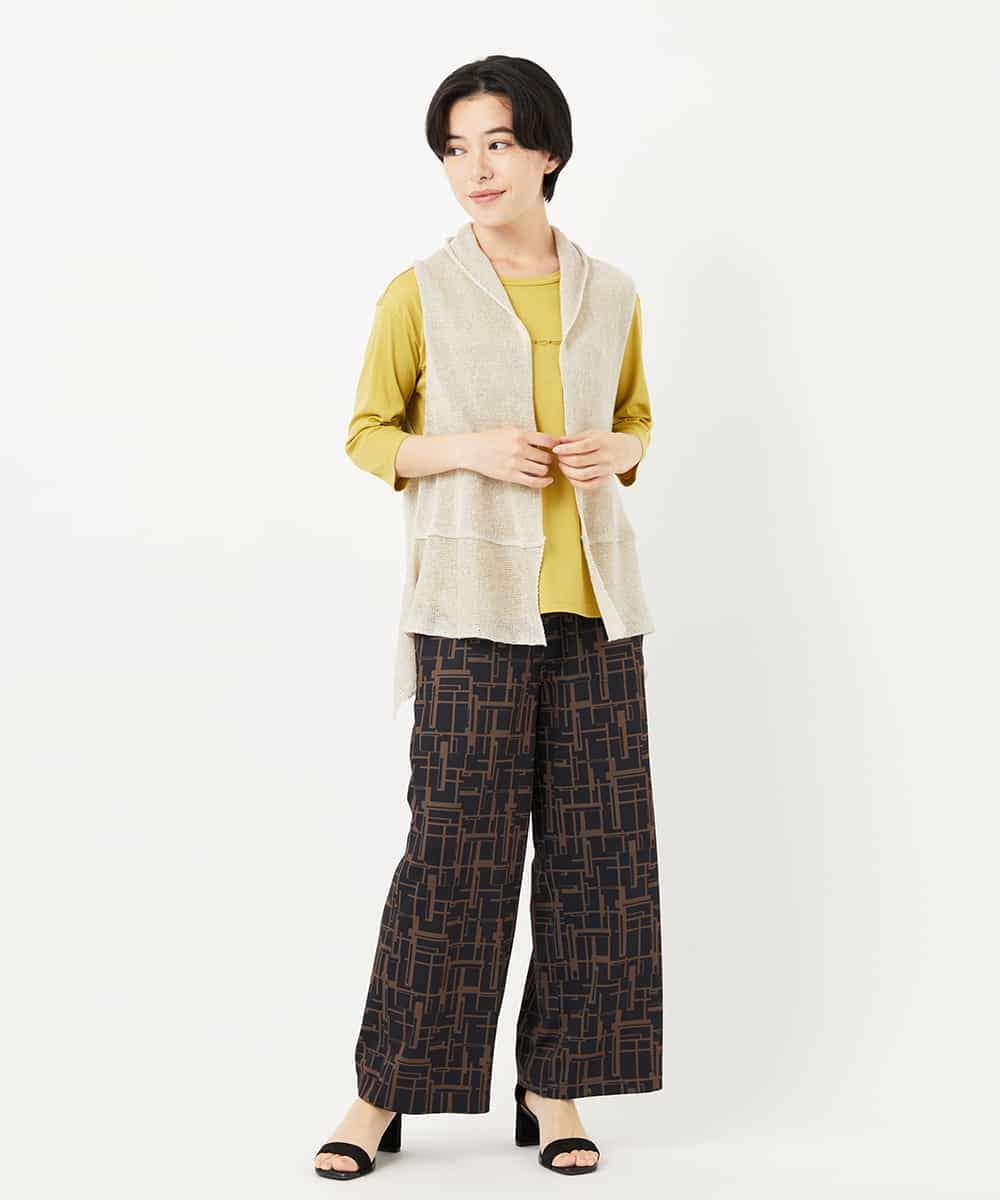 NHKGA52210 GIANNI LO GIUDICE(小さいサイズ)(メゾン ドゥ サンク) アンチスウェットステッチ刺繍カットソー イエロー