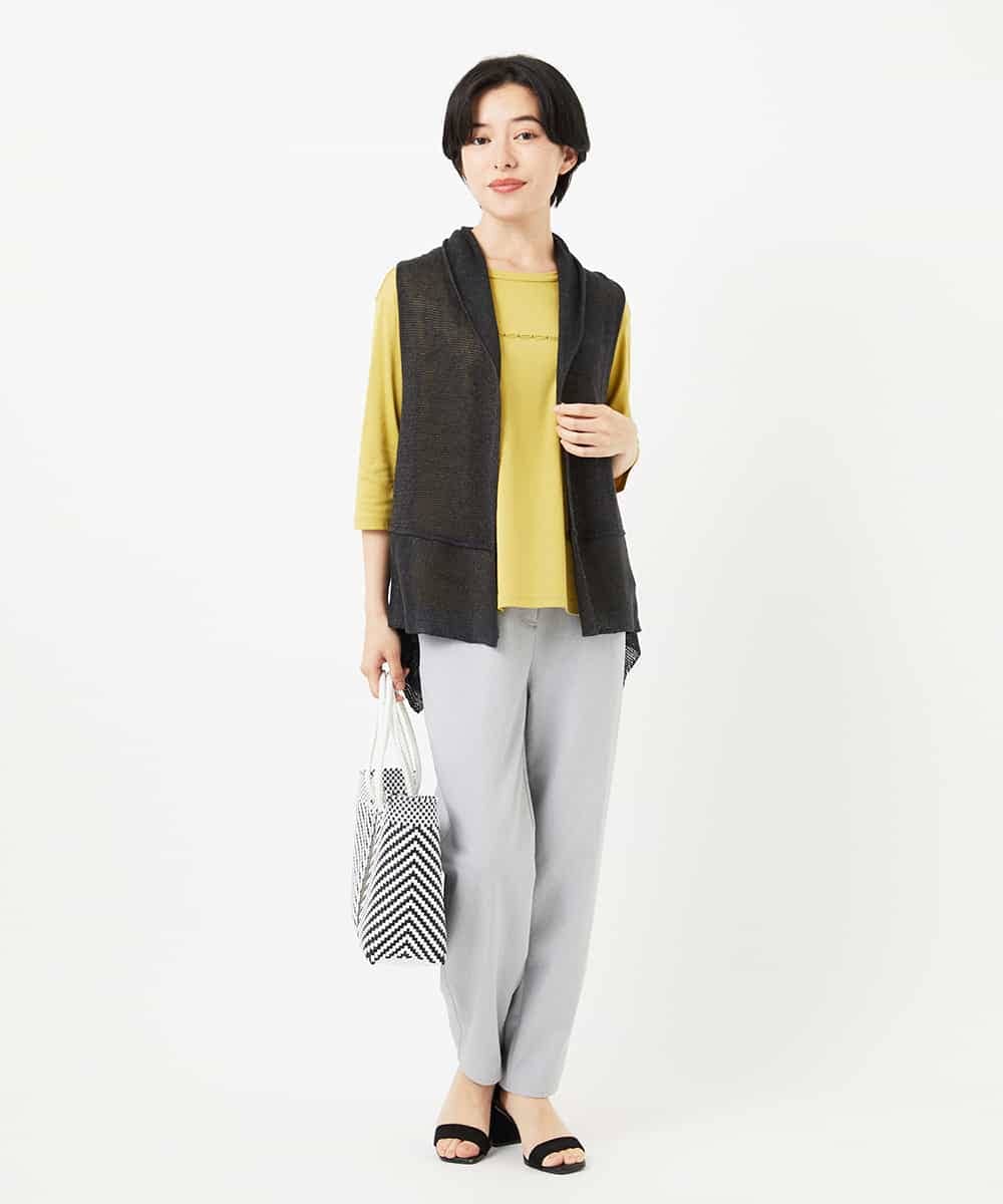 NHKGA52210 GIANNI LO GIUDICE(小さいサイズ)(メゾン ドゥ サンク) アンチスウェットステッチ刺繍カットソー イエロー