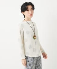 NHKGB03230 GIANNI LO GIUDICE(小さいサイズ)(メゾン ドゥ サンク) [日本製]強撚コットンドットジャガードカットソー アイボリー