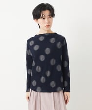 NHKGB03230 GIANNI LO GIUDICE(小さいサイズ)(メゾン ドゥ サンク) [日本製]強撚コットンドットジャガードカットソー アイボリー