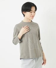 NHKGB12180 GIANNI LO GIUDICE(小さいサイズ)(メゾン ドゥ サンク) [日本製]エココットン9分袖カットソー グレージュ