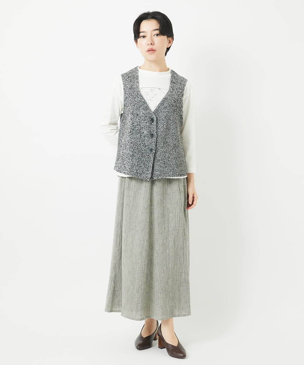 NHKGB12180 GIANNI LO GIUDICE(小さいサイズ)(メゾン ドゥ サンク) [日本製]エココットン9分袖カットソー ホワイト