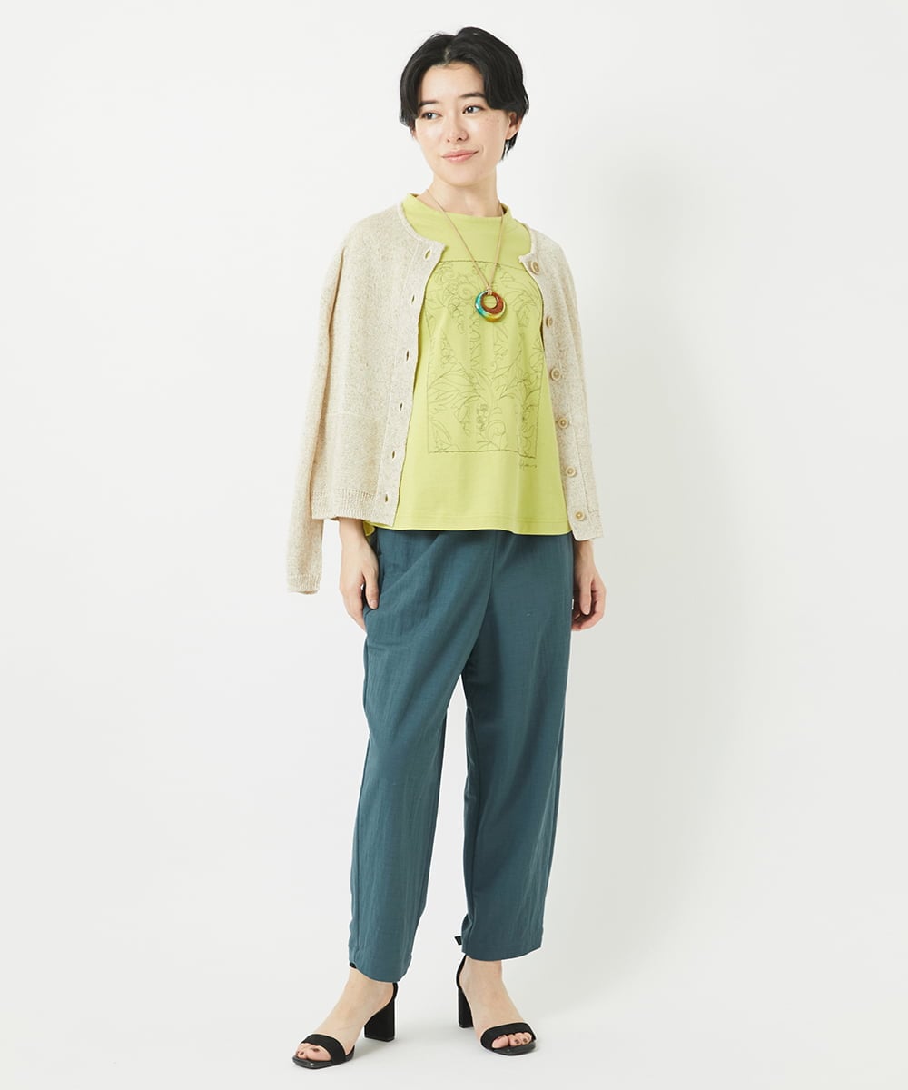 NHKGB12180 GIANNI LO GIUDICE(小さいサイズ)(メゾン ドゥ サンク) [日本製]エココットン9分袖カットソー ホワイト