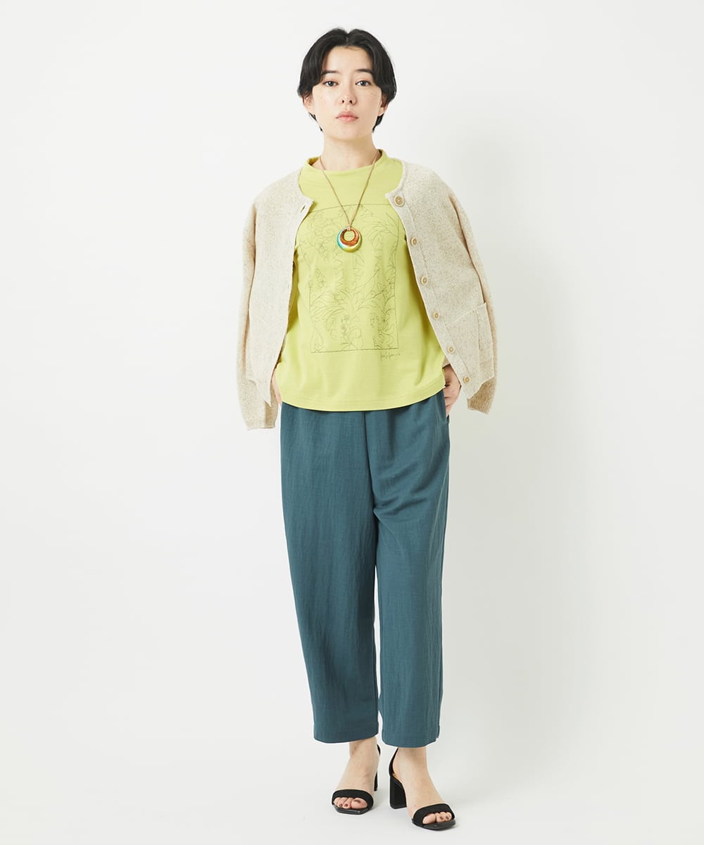 NHKGB12180 GIANNI LO GIUDICE(小さいサイズ)(メゾン ドゥ サンク) [日本製]エココットン9分袖カットソー ホワイト
