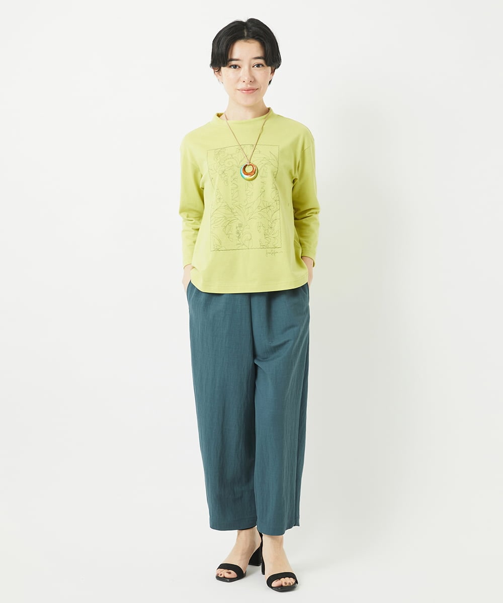 NHKGB12180 GIANNI LO GIUDICE(小さいサイズ)(メゾン ドゥ サンク) [日本製]エココットン9分袖カットソー ホワイト