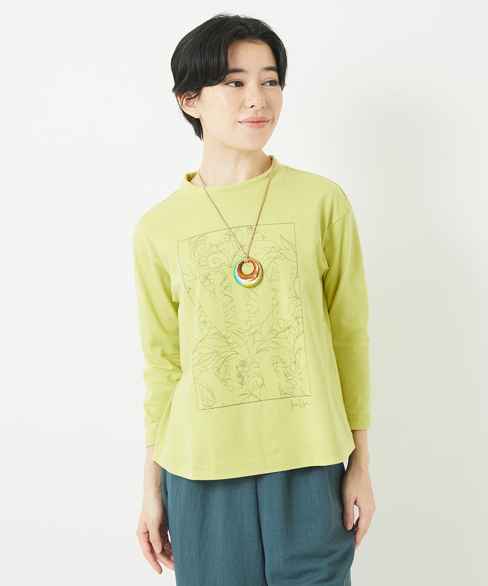 NHKGB12180 GIANNI LO GIUDICE(小さいサイズ)(メゾン ドゥ サンク) [日本製]エココットン9分袖カットソー ホワイト
