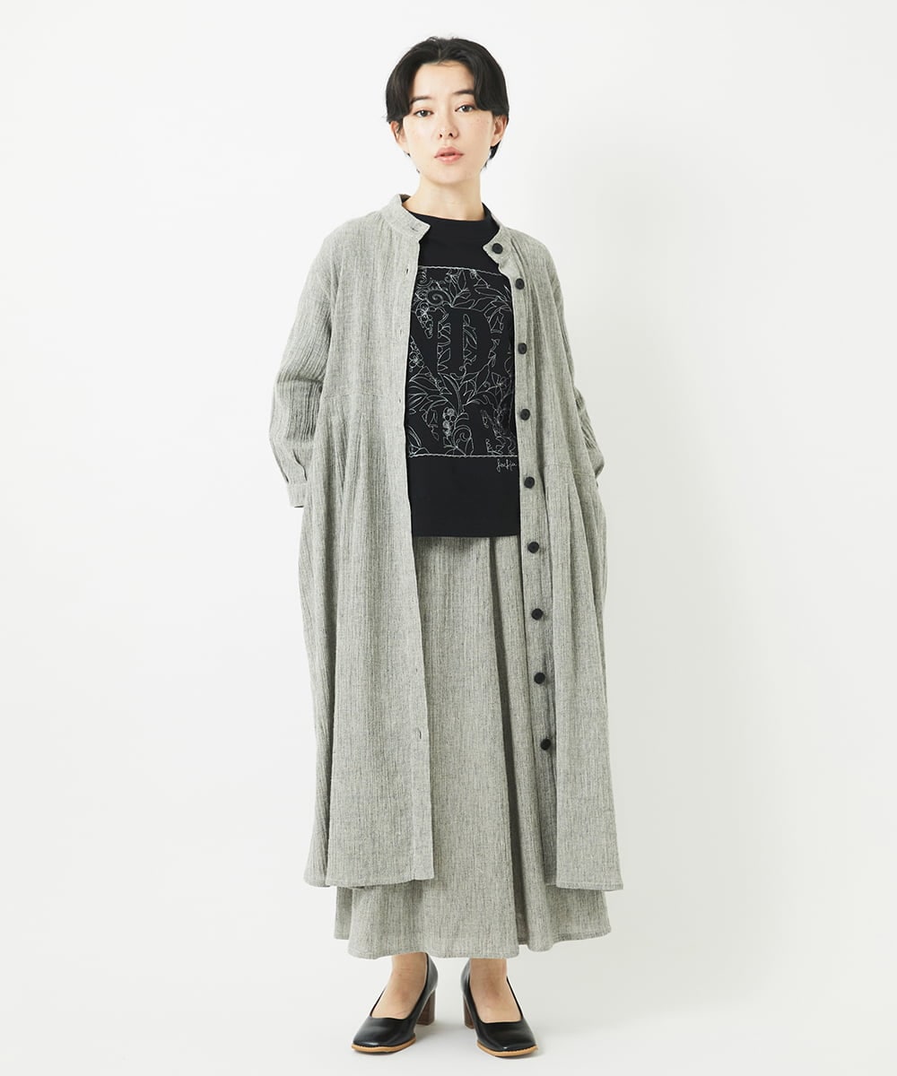 NHKGB12180 GIANNI LO GIUDICE(小さいサイズ)(メゾン ドゥ サンク) [日本製]エココットン9分袖カットソー ホワイト