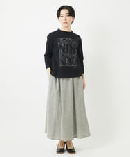 NHKGB12180 GIANNI LO GIUDICE(小さいサイズ)(メゾン ドゥ サンク) [日本製]エココットン9分袖カットソー ホワイト