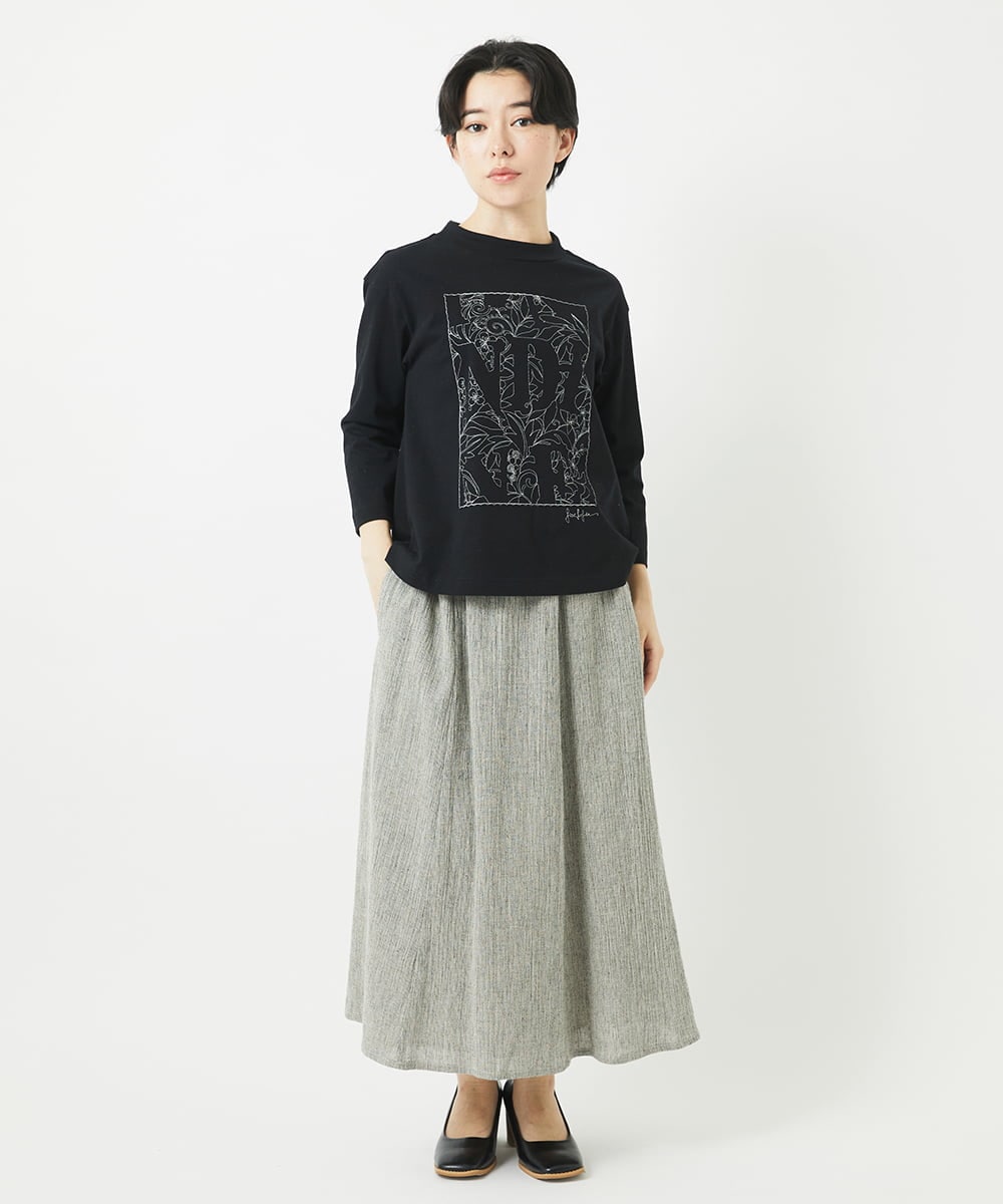 NHKGB12180 GIANNI LO GIUDICE(小さいサイズ)(メゾン ドゥ サンク) [日本製]エココットン9分袖カットソー ホワイト