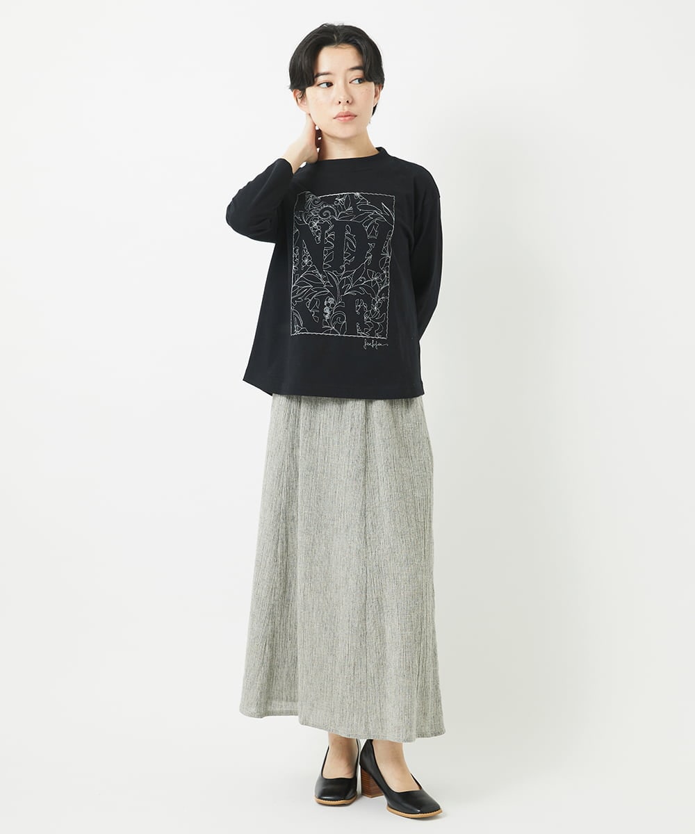 NHKGB12180 GIANNI LO GIUDICE(小さいサイズ)(メゾン ドゥ サンク) [日本製]エココットン9分袖カットソー ホワイト