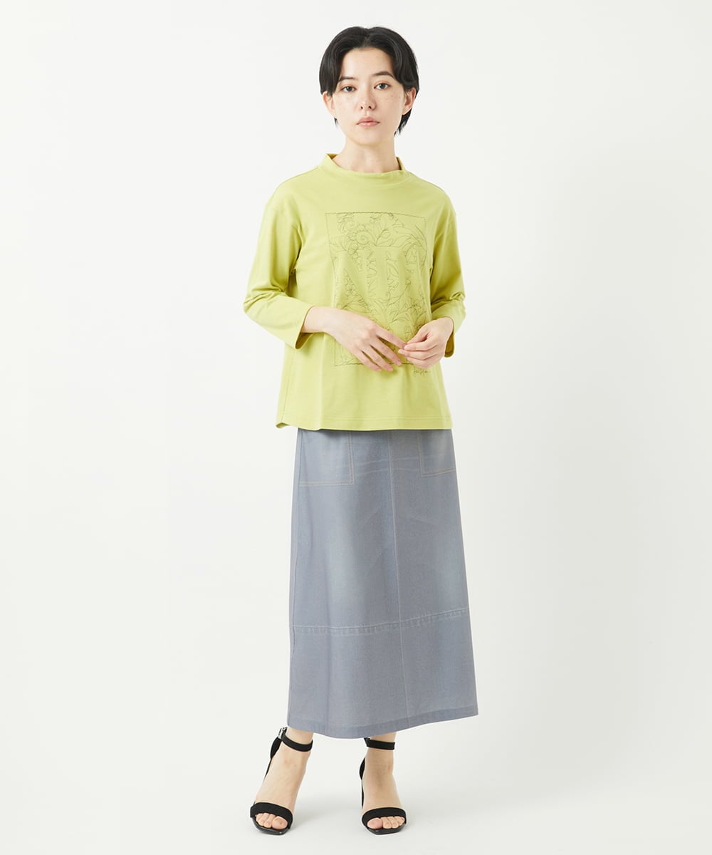 NHKGB12180 GIANNI LO GIUDICE(小さいサイズ)(メゾン ドゥ サンク) [日本製]エココットン9分袖カットソー ホワイト