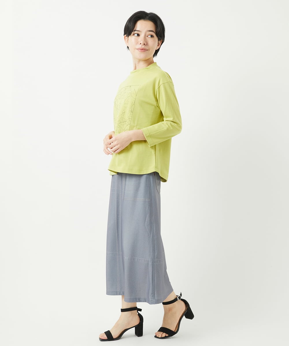 NHKGB12180 GIANNI LO GIUDICE(小さいサイズ)(メゾン ドゥ サンク) [日本製]エココットン9分袖カットソー ホワイト