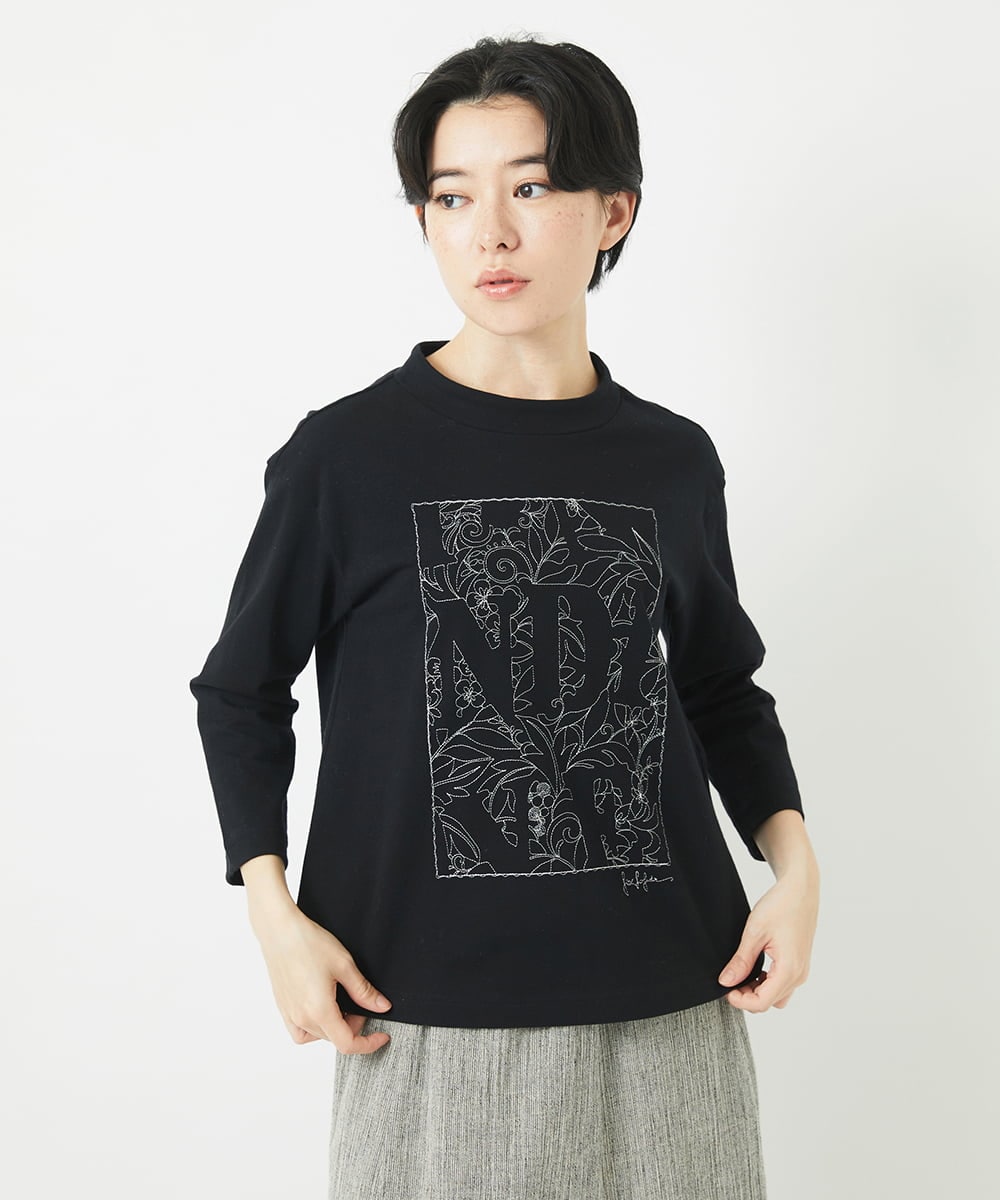 NHKGB12180 GIANNI LO GIUDICE(小さいサイズ)(メゾン ドゥ サンク) [日本製]エココットン9分袖カットソー ホワイト