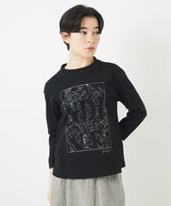 NHKGB12180 GIANNI LO GIUDICE(小さいサイズ)(メゾン ドゥ サンク) [日本製]エココットン9分袖カットソー ブラック
