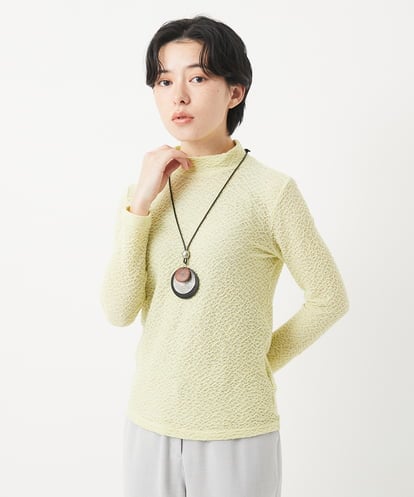 Maison de CINQ(メゾン ドゥ サンク) メロンメッシュハイネックプルオーバー イエロー/黄 36
