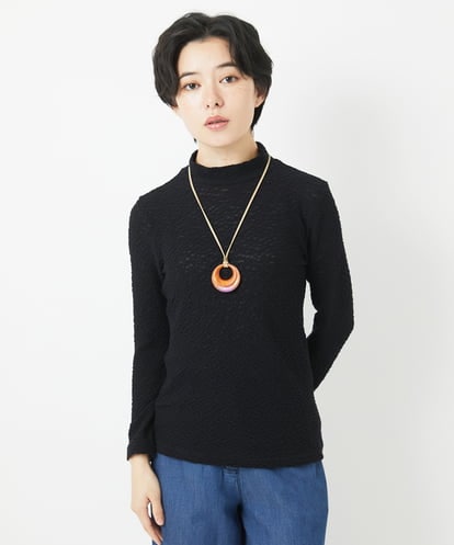 Maison de CINQ(メゾン ドゥ サンク) メロンメッシュハイネックプルオーバー ブラック/黒 36