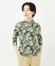 NHKGC92190 GIANNI LO GIUDICE(小さいサイズ)(メゾン ドゥ サンク) リネン天竺ラインフラワープリントプルオーバー グリーン系