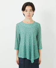 NHKGC93190 GIANNI LO GIUDICE(小さいサイズ)(メゾン ドゥ サンク) 小付きフラワープリントアシンメトリーデザインプルオーバー グリーン系
