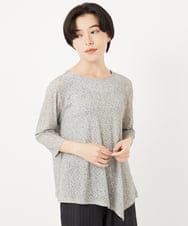 NHKGC93190 GIANNI LO GIUDICE(小さいサイズ)(メゾン ドゥ サンク) 小付きフラワープリントアシンメトリーデザインプルオーバー グリーン系