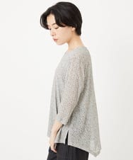 NHKGC93190 GIANNI LO GIUDICE(小さいサイズ)(メゾン ドゥ サンク) 小付きフラワープリントアシンメトリーデザインプルオーバー グリーン系