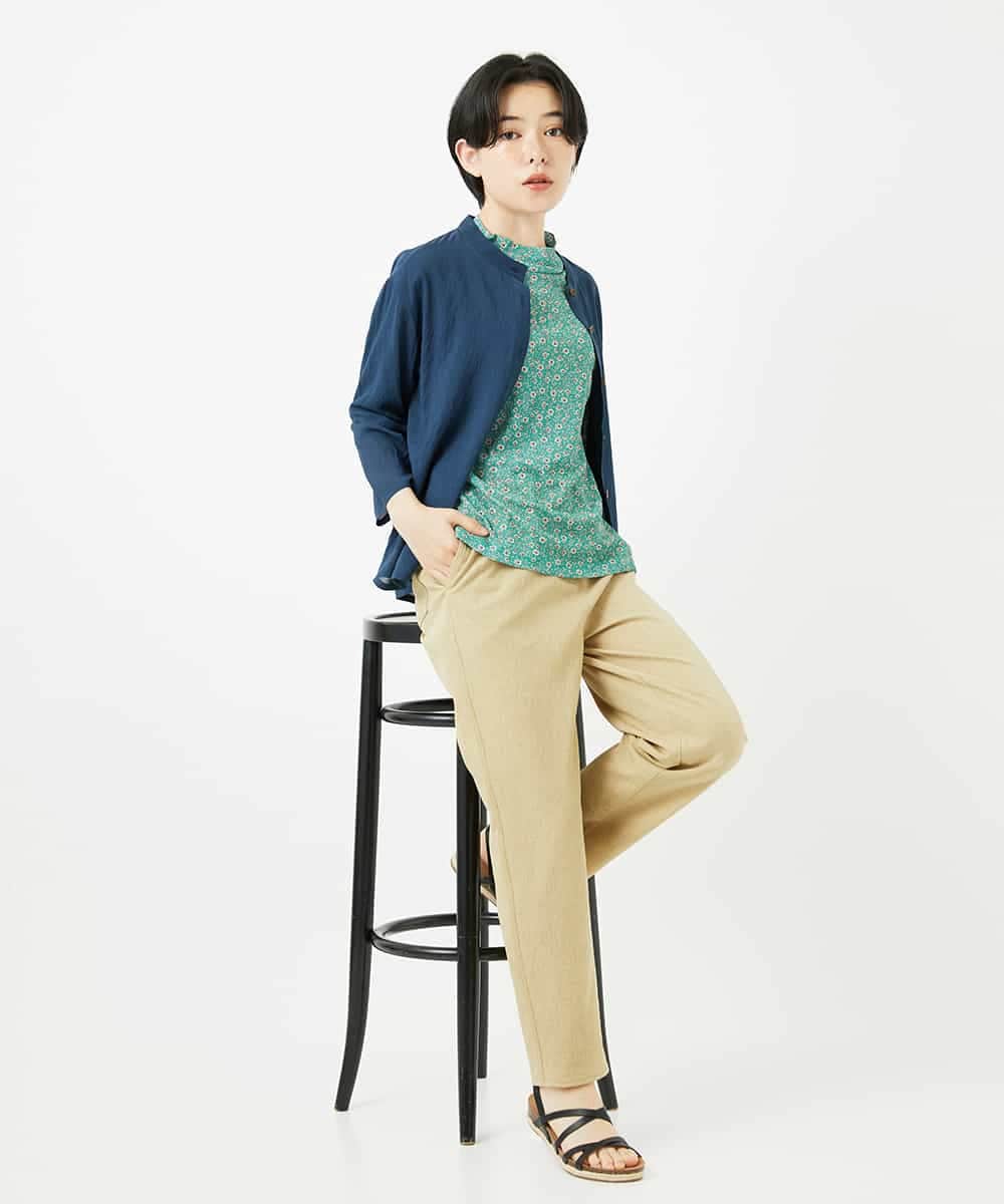 NHKGC94160 GIANNI LO GIUDICE(小さいサイズ)(メゾン ドゥ サンク) 小付きフラワープリントハイネックプルオーバー グリーン系
