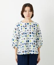 NHKGD20230 GIANNI LO GIUDICE(小さいサイズ)(メゾン ドゥ サンク) [日本製]マーベラステンジクプリントカットソー グリーン系