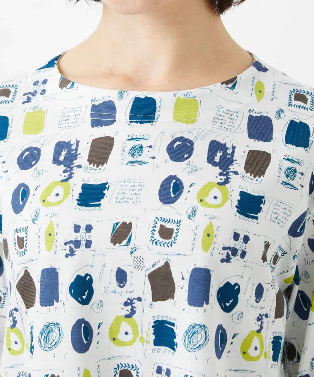 NHKGD20230 GIANNI LO GIUDICE(小さいサイズ)(メゾン ドゥ サンク) [日本製]マーベラステンジクプリントカットソー グリーン系