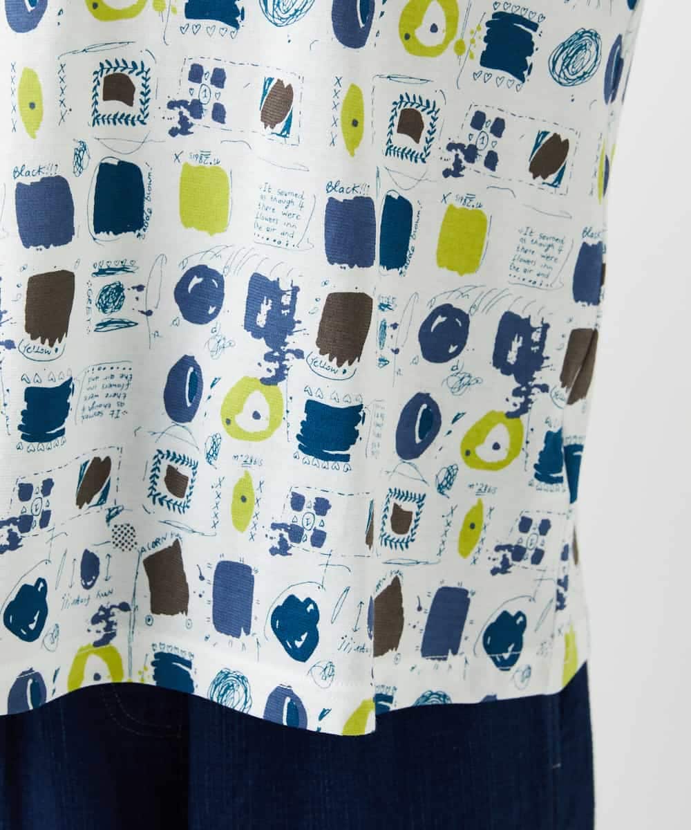 NHKGD20230 GIANNI LO GIUDICE(小さいサイズ)(メゾン ドゥ サンク) [日本製]マーベラステンジクプリントカットソー グリーン系